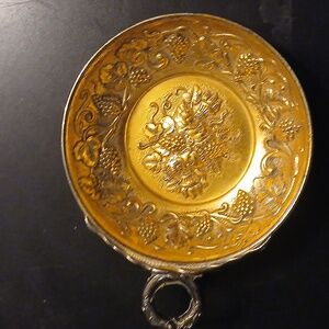 Vintage Wine Tasting Gold Over Silver Plate Made In Japan
